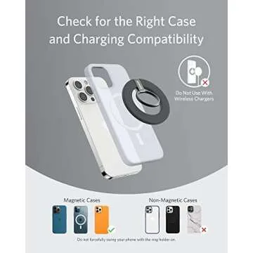 Anker Magnetic Phone Grip, MagGo 610 Ring Holder, Adjustable Kickstand, Only for iPhone 16/16 Plus/16 Pro/16 Pro Max/15/14/13/12 Series