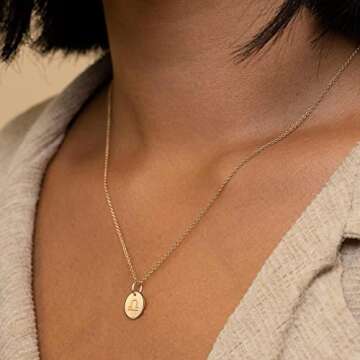 Befettly Constellation Necklace Pendant 14K Gold-Plated Hammered Round Disc Engraved Zodiac Sign Pendant 17.5’’ Adjustable Dainty Necklace NK-Libra