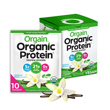 Orgain Organic Vegan Protein Powder, Vanilla Bean - 21g Plant Protein, 5g Prebiotic Fiber, Low Carb,...