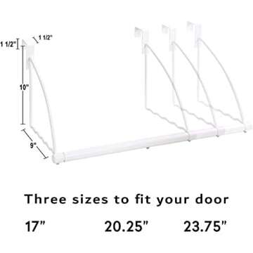 HOLDN’ STORAGE Over The Door Hanger - Door Rack Hangers for Clothes - Bathroom Over Door Hanger for Hanging Clothes & Towels - Over The Door Clothes Drying Rack, White