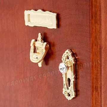 Odoria Miniature Door Knob Knocker Set for Dollhouses