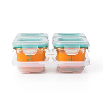 OXO Tot Glass Baby Blocks for Safe Infant Meal Prep