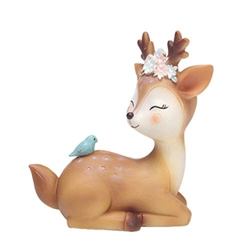 4.3 Inch Woodland Animal Deer Cake Topper Cute Baby Shower Party Decoration Deer Figurines Toy Chris...