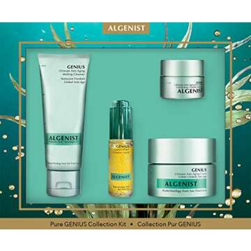 Algenist Pure GENIUS Collection Kit - Liquid Collagen, Ultimate Anti-Aging Melting Cleanser, Eye Cre...