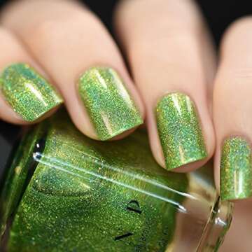 ILNP 1UP - Lime Green Holographic Nail Polish, Chip Resistant Manicure, Long Wear Nail Lacquer, Smoo...