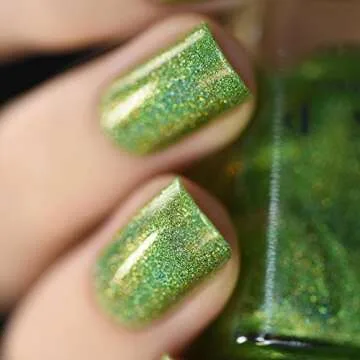 ILNP 1UP - Lime Green Holographic Nail Polish, Chip Resistant Manicure, Long Wear Nail Lacquer, Smooth & Glossy Finish, Non-Toxic, Vegan, Cruelty Free, 12ml