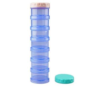7 Day Pill Organizer Case Stackable Weekly Supplements Vitamins Pills Dispenser Holder Translucent B...