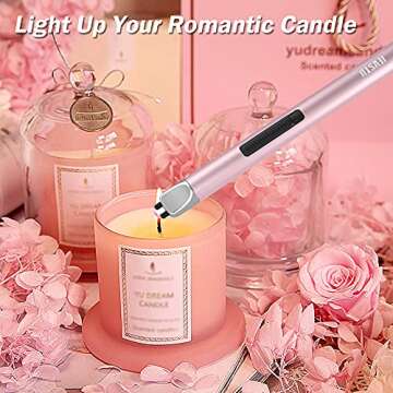 Candle Lighter, Electric Lighter Rechargeable USB Lighter, Arc Windproof Flameless Plasma Lighter Lo...