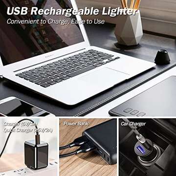 Electric Candle Lighter Rechargeable USB Windproof Plasma