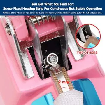 LinsnField Sealer Pro - 8 inch Impulse Heat Sealer - 2mm Sealing Width - Manual Heat Sealer Machine for All Bags - Most Heavy Duty for Strong, Secure Sealing for Long Term Food Storage - Extra 2 Replacements, 2 Fuses Included(Pink)