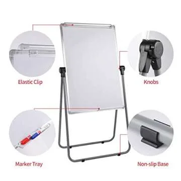 Double-Sided Magnetic Whiteboard: Portable & Adjustable
