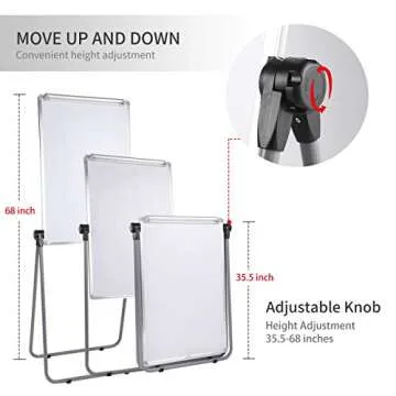 Double-Sided Magnetic Whiteboard: Portable & Adjustable