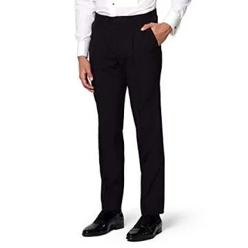 Opposuits Men's Formal Outfit - Premium Tuxedo Suit - Christmas - Slim Fit - White and Black - Includes Blazer, Pants and Bow tie