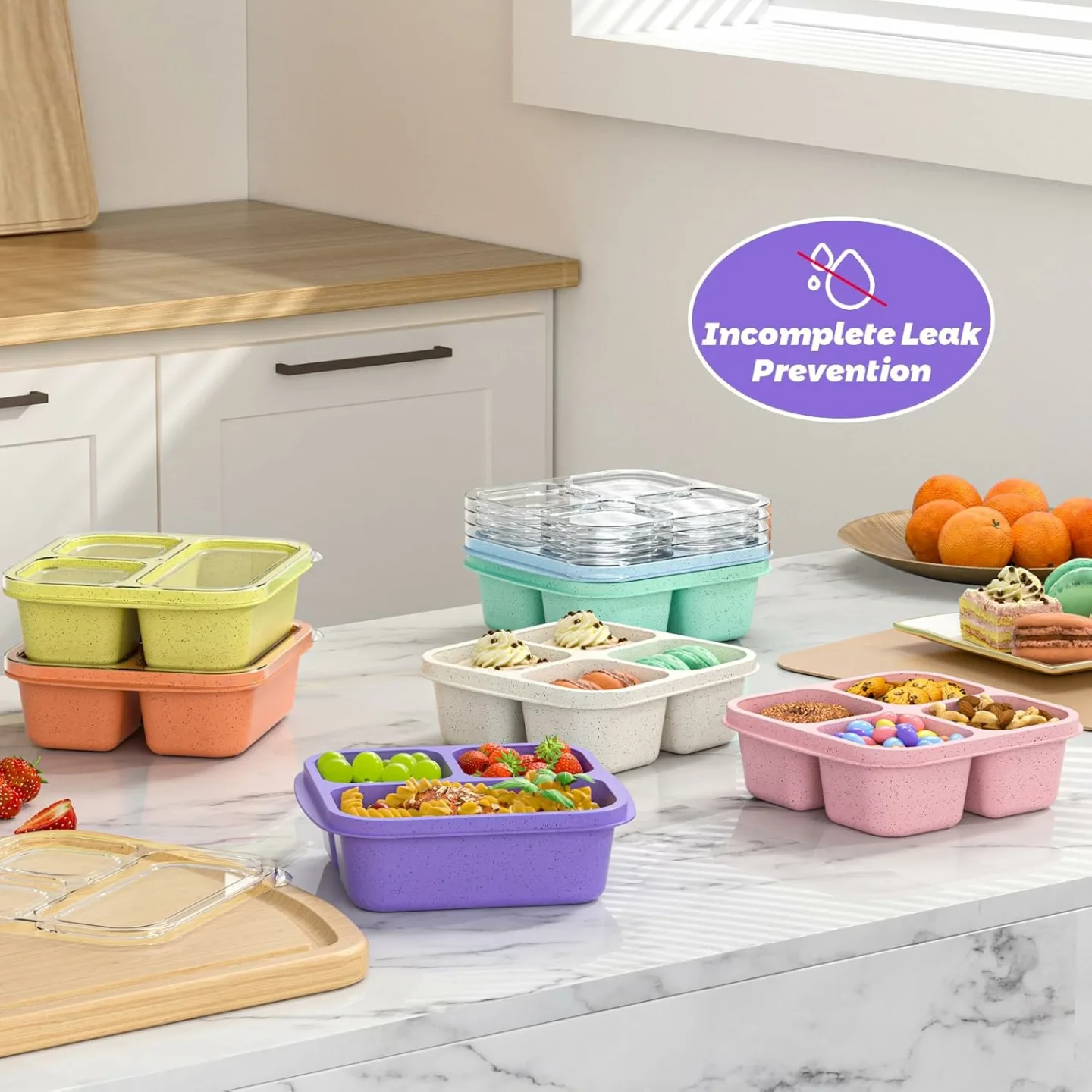 7 Pack Stackable Snack Boxes - Reusable & BPA-Free