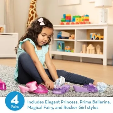 Melissa & Doug 4-Pair Dress-Up Shoes for Kids Ages 3-5