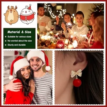 Red Bow Earrings for Women Trendy Rhinestone Bow Pearl Dangle Earrings for Women Cute Stuff Bow Jewelry Prom Wedding Party Valentines Day Gifts