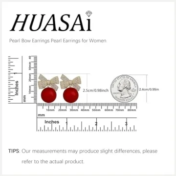 Red Bow Earrings for Women Trendy Rhinestone Bow Pearl Dangle Earrings for Women Cute Stuff Bow Jewelry Prom Wedding Party Valentines Day Gifts