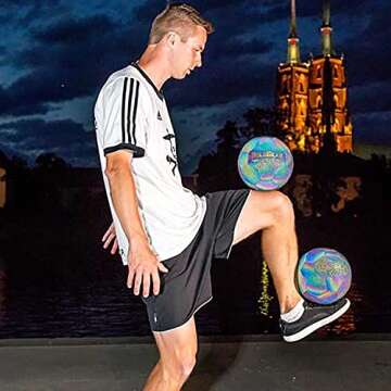HoloGear Holographic Soccer Ball - Glow in the Dark Fun
