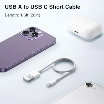 Durable 1.5FT Short Woven Cable for iPhone 15 16e Fast Charging
