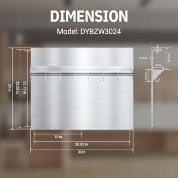 EKON 24x30" Stainless Steel Backsplash & Shelf