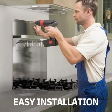 EKON 24x30" Stainless Steel Backsplash & Shelf