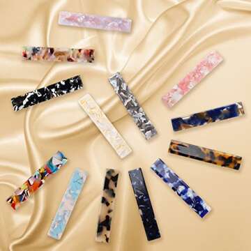 FALADOO 30pcs Resin Hair Clips Set, Acrylic Alligator Clips Hair Accessories Leopard Print Hair Barrettes for Women (Multicolor-30pcs)