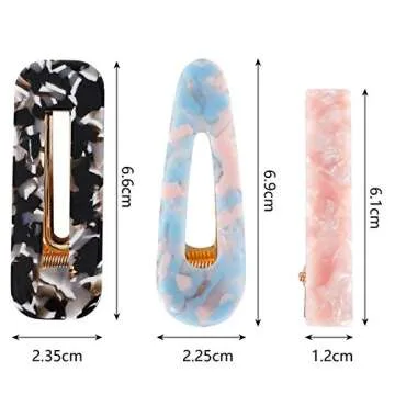 FALADOO 30pcs Resin Hair Clips Set, Acrylic Alligator Clips Hair Accessories Leopard Print Hair Barrettes for Women (Multicolor-30pcs)