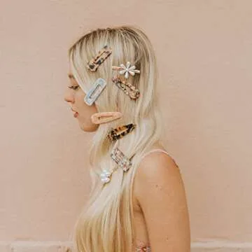 FALADOO 30pcs Resin Hair Clips Set, Acrylic Alligator Clips Hair Accessories Leopard Print Hair Barrettes for Women (Multicolor-30pcs)