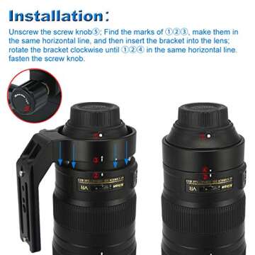 Haoge LMR-N25 Lens Collar Replacement Foot Tripod Mount Ring Stand Base for Nikon AF-S NIKKOR 200-500mm f/5.6E ED VR Lens Built-in Arca Type Quick Release Plate