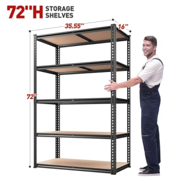 Heavy Duty Adjustable 5 Tier Storage Shelves