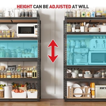 Heavy Duty Adjustable 5 Tier Storage Shelves