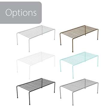 Smart Design Classic Storage Shelf – Large (8.5 x 16 in.), Bronze – Sturdy Steel Pantry Organizer with Rust-Resistant Finish and Non-Slip Feet for Easy Home Organization and Storage