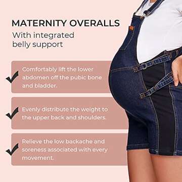 JOHNNY'S MAMA - Maternity Overall Shorts, Stylish Maternity Overalls for Pregnant Women, Comfotable ...