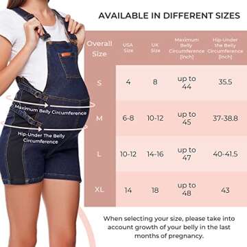 JOHNNY'S MAMA - Maternity Overall Shorts, Stylish Maternity Overalls for Pregnant Women, Comfotable Maternity Overalls Shorts, Pregnancy Overalls for Women, Maternity Dungarees Large