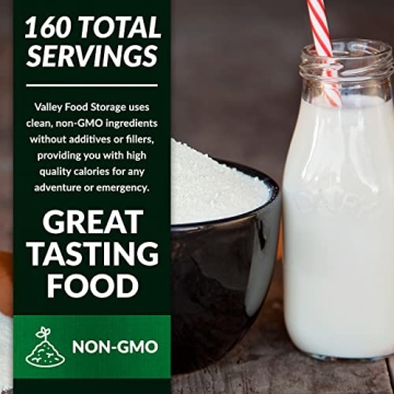 Nonfat Milk Powder 10-Bag Bucket, 158 Oz | Fortified with Vitamin A & Vitamin D | Powdered Milk Long Term Storage, Lasts 25 Years | Non-GMO Prepper Food, Off Grid Living Supplies | Valley Food Storage