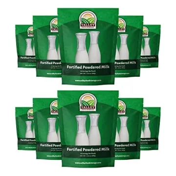 Nonfat Milk Powder 10-Bag Bucket, 158 Oz | Fortified with Vitamin A & Vitamin D | Powdered Milk Long Term Storage, Lasts 25 Years | Non-GMO Prepper Food, Off Grid Living Supplies | Valley Food Storage