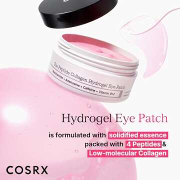 COSRX Peptide Collagen Hydrogel Eye Patch, 60 Patches, Under Eye Patches for Puffy Eyes and Dark Cir...