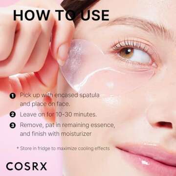 COSRX Peptide Collagen Hydrogel Eye Patch, 60 Patches, Under Eye Patches for Puffy Eyes and Dark Circles with Caffeine, Korean Skin Care