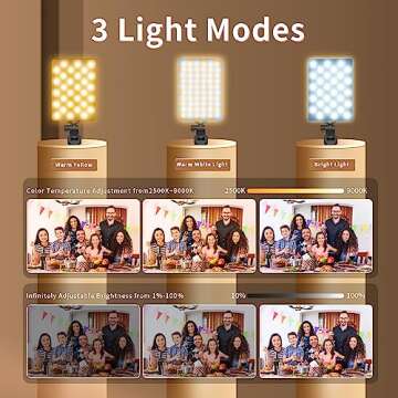 Youlisn Selfie Light for Phone, 60 LED Phone Light with Rechargeable Clip and Adjusted 3 Light Modes, 2000mAh Video Light for iPhone iPad, Laptop, Makeup, TikTok, Selfie, Vlog, Video Conference