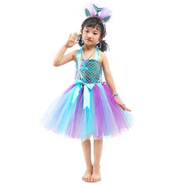 Tutu Dreams Summer Mermaid Dress for Girls Birthday Gifts Princess Outfits Mermaid Birthday Decorati...