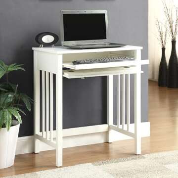Convenience Concepts Designs2Go Mission Desk 26" - Contemporary Modern Office, Den Desk with Keyboar...
