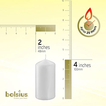 Buy BOLSIUS White Pillar Candles - Premium Quality Set