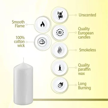 Buy BOLSIUS White Pillar Candles - Premium Quality Set
