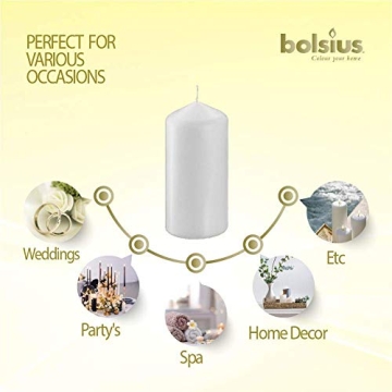 Buy BOLSIUS White Pillar Candles - Premium Quality Set