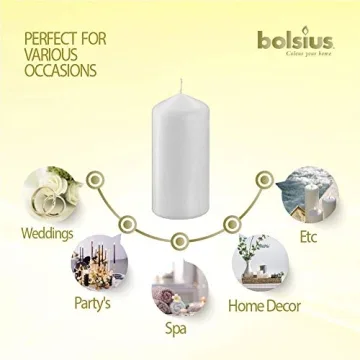 Buy BOLSIUS White Pillar Candles - Premium Quality Set