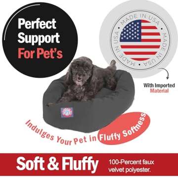 Majestic Pet 24 Inch Bagel Calming Dog Bed - Cozy, Washable & Stylish