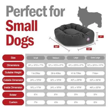 Majestic 24 Inch Bagel Dog Bed - Cozy & Supportive