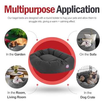 Majestic 24 Inch Bagel Dog Bed - Cozy & Supportive