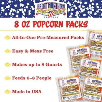 Matinee Countertop Popcorn Machine – 3 Gallon Popcorn Popper, 8oz Kettle, Warmer, and 24 All-In-One Popcorn Packs by Great Northern Popcorn (Red)