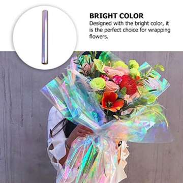 ARTIBETTER Cellophane Wrap Paper Rainbow Iridescent Film Paper Flower Florist Wrapping Bouquet Packaging Valentine Rose Wrap Birthday Holiday Present Package